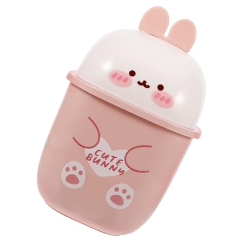 Toyvian Mini Tischabfalleimer mit Deckel Cartoon Hase Design Kompakt und Tragbar Geruchsverschließend Vielseitig als Mülltonne und Aufbewahrungsbox für Büro Schlafzimmer und Wohnräume von Toyvian