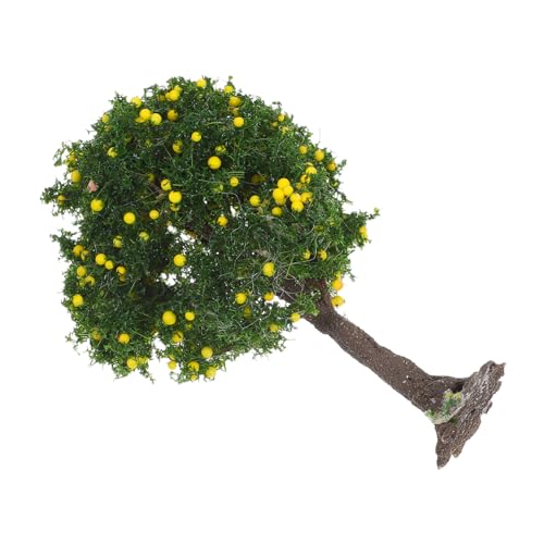 Toyvian Miniatur Baum Modellbau Grün Gelbe Früchte Realistische Landschaftsbäume für Modelleisenbahn Architektur Dioramen DIY Bastelprojekte Landschaften von Toyvian