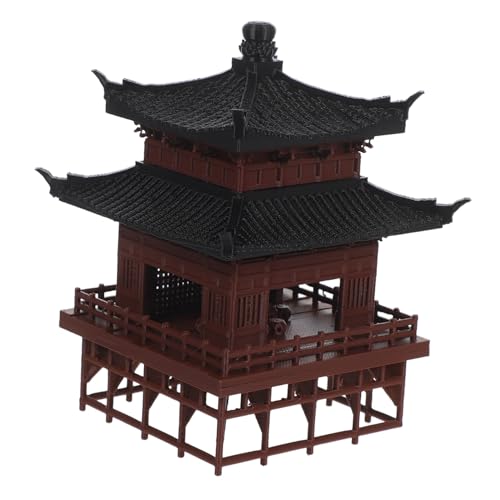 Toyvian Miniatur Chinesischer Pavillon aus Kunststoff Langlebige Asiatische Architekturdekoration Bonsai Aquarium-schmuck Kultiviertes für Garten Wohnräume von Toyvian