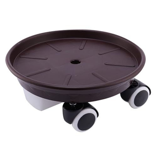 Toyvian Mobiles Blumentopf Tablett mit Rädern Rundes Pflanzgefäß Tablett aus Strapazierfähigem Kunststoff mit Praktischem Wasserauffangbehälter Außendurchmesser für Haus und Garten von Toyvian