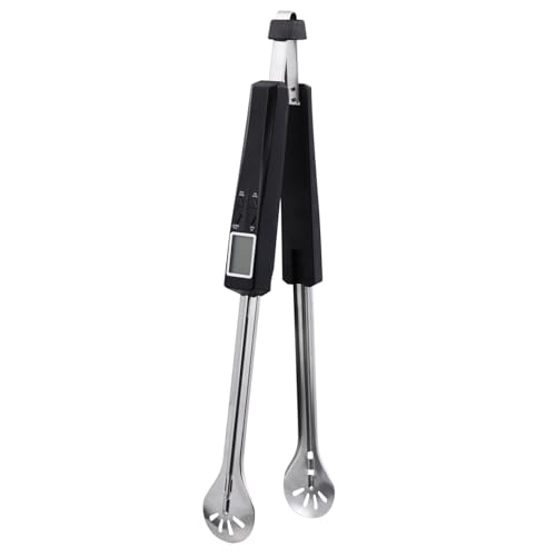 Toyvian Multifunktionale Küchenzange mit Thermometer Edelstahl Grillthermometer Bbq Fleischthermometer mit Langer Griff für Sicheres Greifen Beim Kochen Backen und Barbecue von Toyvian