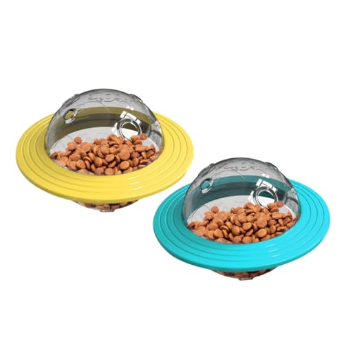 Toyvian Multifunktionales Hundespielzeug Futterspender Rollendes Leckspielzeug Futtertraining zur Futterkontrolle Langlebig Sicher für Welpen und Ausgewachsene Hunde Gelb von Toyvian