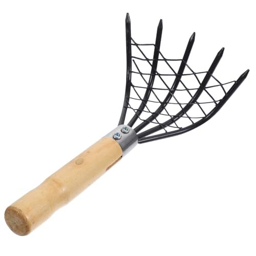Toyvian Edelstahl Netz Muschelrechen Am Meer Mit Holzgriff Grabrechen Für Strand Mehrzweckrechen Strandrechen Werkzeug Zum Schaben Und Graben von Toyvian
