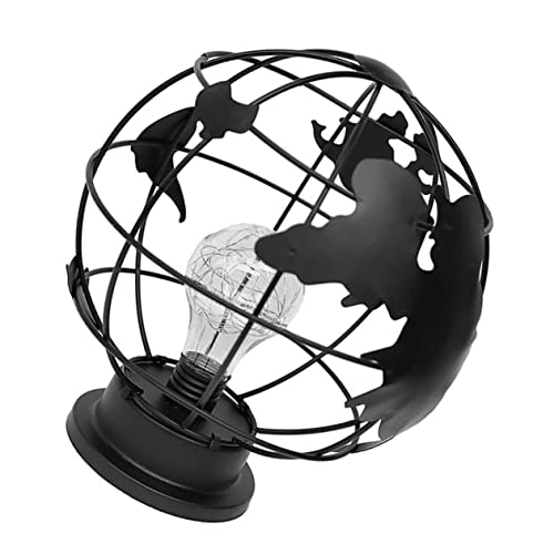 Toyvian Nachtlicht Schmiedeeiserne Schreibtischlampe Modell Der Weltkugel Schlafzimmerlampe Schwebende Mondlampe Kleiner Mond Arbeitslampe Schmiedeeisen Schmuckstücke Steampunk 3d von Toyvian