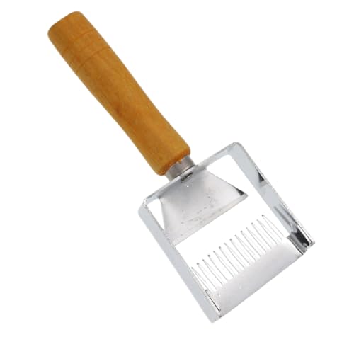 Toyvian Nadel honigschaufel mit Holzgriff Imkerwerkzeug Edelstahl Gabel Honigwaben Entdeckelungsgabel für Bienenhaltung Effizient und Langlebig von Toyvian
