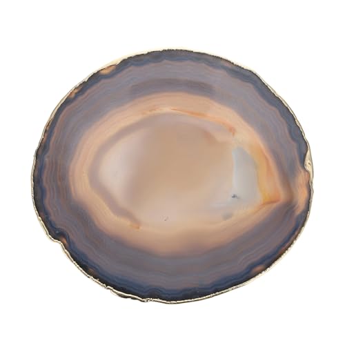 Toyvian Natürlicher Chalzedon Untersetzer mit Goldener Umrandung Dekoratives Tischornament und Hitzebeständiges Schutzpad für Kaffee Getränketische Elegante Deko für Wohnzimmer und Toyvian Natürlicher Chalzedon Untersetzer mit Goldener Umrandung Dekoratives Tischornament und Hitzebeständiges Schutzpad für Kaffee Getränketische Elegante Deko für Wohnzimmer und von Toyvian