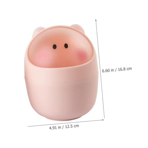 Toyvian Niedlicher Desktop Mülleimer mit Deckel Kleiner Tisch Abfalleimer aus Kunststoff Praktischer Mini Müllbehälter für Büro Küche Schlafzimmer Stilvolle Papierkorb Aufbewahrung von Toyvian