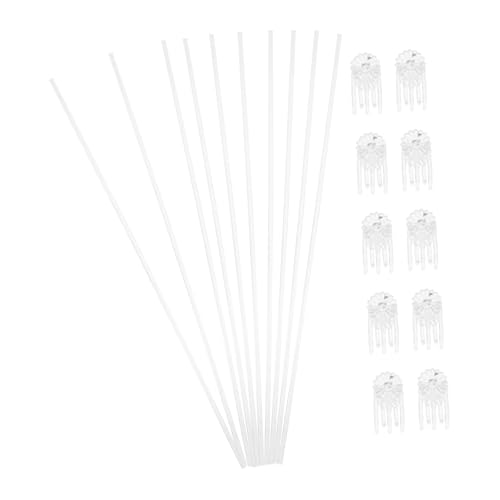 Toyvian Orchideen Stäbe Acryl Pflanzenstütze mit Transparenten Clips Langlebige Rankhilfe für Zimmerpflanzen Fördert Gesundes Wachstum Installieren Vielseitig für Garten und Zuhause von Toyvian