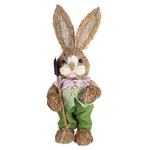 Toyvian Ostern-simulationskaninchen Hasengartenfigur Hasen Dekorationen Hase Dekofigur Modellskulptur Osterhasenverzierung Deko Osterhasen Waldtierfigur Stehen Mini Kind Spielzeugset Stroh von Toyvian