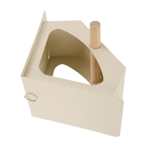 Toyvian Outdoor-Feeder Futterspender Hängend Fütterung Papagei Vogelhändler Haken Vogelfutterverkauf Hängen Im Freien Vogelversorgung Dekorative Vogelhäuschen Eisen Und Holz Weiß von Toyvian