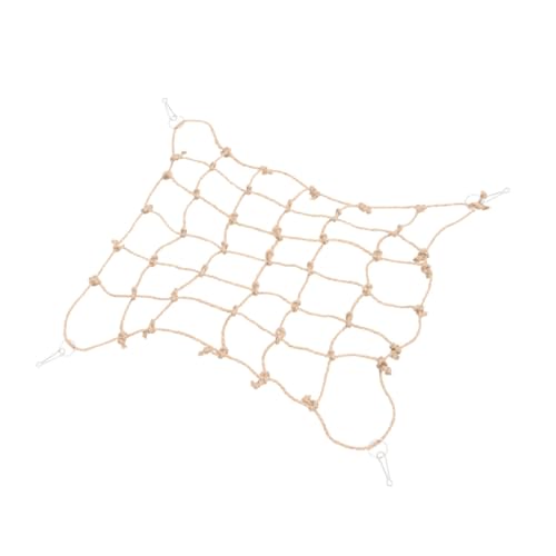 Toyvian Papageien Kletternetz aus Hanfseil mit Haken Robustes Hängendes Kletterspielzeug für Wellensittiche Nymphensittiche Sittiche Aktivität und Spielspaß von Toyvian