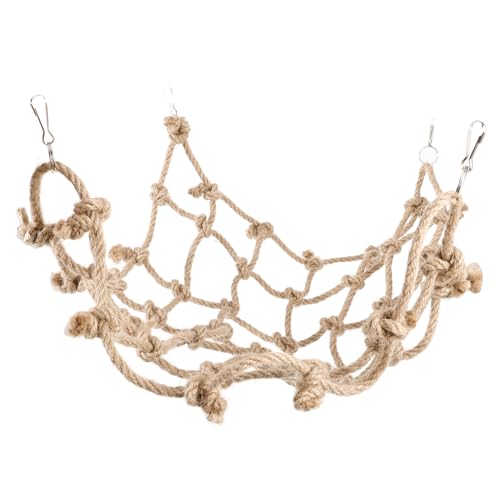 Toyvian Papageien Kletternetz aus Robustem Verdicktem Hanfseil mit Haken Hängematte für Vögel und Kleintiere Fördert Bewegung Koordination und Balance im Käfig Einfach zu Montieren Toyvian Papageien Kletternetz aus Robustem Verdicktem Hanfseil mit Haken Hängematte für Vögel und Kleintiere Fördert Bewegung Koordination und Balance im Käfig Einfach zu Montieren von Toyvian