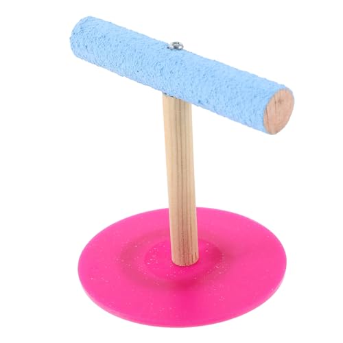 Toyvian Papageien Trainingsständer Klein T Förmig Vogelspielzeug Klettergerüst Futterhalter Vogelkäfig Zubehör für Wellensittiche Nymphensittiche Cockatiels mit Sicherem Zufällige Farbe von Toyvian