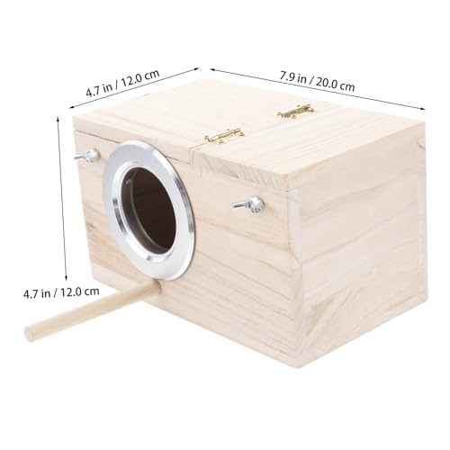 Toyvian Papageien Zuchtbox aus Holz Kleine Nistbox mit Schutzöffnung Wetterfest und Robust Vogelhaus für Wildvögel und Singvögel als Vogelbeobachtung Halter für Fenster und Garten von Toyvian