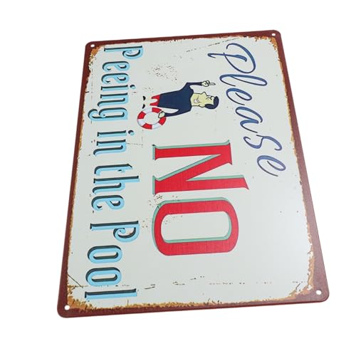 Toyvian Poolschild Metall für Schwimmbad Dekoration Lustiges Schwimmbad Schild für Draußen Einfache für Sicherheitshinweise Dekoratives Wanddekor für Garten und Terrasse von Toyvian