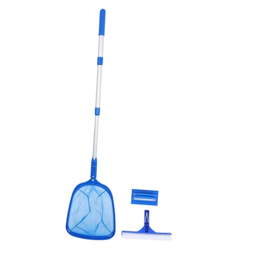 Toyvian Pool-reinigungsset Abschöpfen Netz Pool-Skimmer-Tool Pole Bausatz Schwimmbad Teleskopisch Schrubben Reiniger Im Boden Pools Überfliegen Schaum Blue Aluminiumlegierung von Toyvian