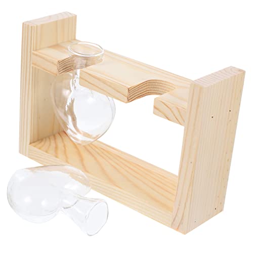Toyvian Pothos-Vase Stand drinnen Pflanzen Innengarten Anlage hydroponischer terrariumbehälter Pflanzterrarium Pflanzgefäße aus Glas Desktop -Terrarium hydroponischer Topf Holz von Toyvian