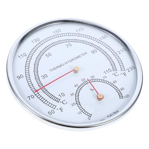 Toyvian Präzises Sauna Thermometer Hygrometer mit Hitzebeständigem Gehäuse Große Anzeige für Temperatur und Luftfeuchtigkeit Einfach zu Bedienen für Zuhause und Kommerzielle Saunen von Toyvian