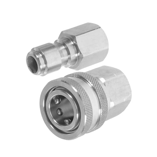 Toyvian Pressure Washer Adapter Edelstahl Schnellkupplung Innengewinde Männlich-weiblich Gewindeadapter Schnelltrennsystem für Effiziente Reinigung und Langlebige Verbindung Toyvian Pressure Washer Adapter Edelstahl Schnellkupplung Innengewinde Männlich-weiblich Gewindeadapter Schnelltrennsystem für Effiziente Reinigung und Langlebige Verbindung von Toyvian