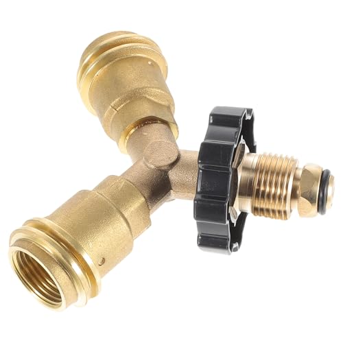 Toyvian Propansplitter Splitter für Propantanks Hochleistungs Gasadapter für Grill Campingkocher Heizgeräte und Einfache Installation Zuverlässige Verbindung von Toyvian