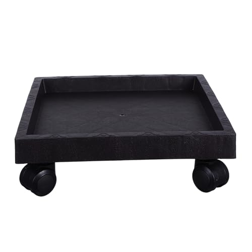 Toyvian Quadratisches Blumentopftablett beweglich Topfpflanzenständer Pflanzschalen mit Rädern Beweger Pflanzenschale auf Rädern Form grau Tablett mit Rädern Pflanzgefäß mit Rädern Schwarz von Toyvian