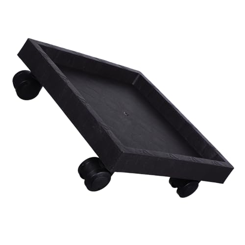 Toyvian Quadratisches Blumentopftablett rollender Blumentopfständer Pflanzen innen Pflanzteller für den Garten eingetopft grau Tablett mit Rädern bewegliche Blumenkapsel mit Rädern Schwarz von Toyvian