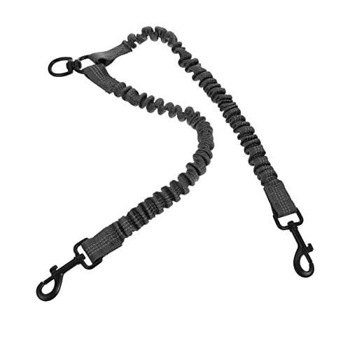 Toyvian Reflektierende Doppelte Haustierleine Für Kleine Elastische Outdoor Hundeleine Mit Verstärktem Design Für Training Und Joggen Tiefgrau von Toyvian