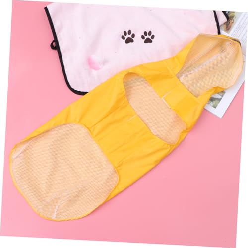 Toyvian Reflektierender Hunderegenmantel mit Kapuze Wasserdichter Nylonstoff Atmungsaktiv und Verstellbar Großer Regenschutz für Haustiere bei Regenwetter Gelb Sicher und Komfortabel von Toyvian