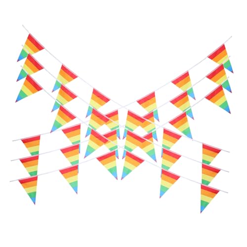 Toyvian Regenbogenfahne Banner Für Draußen Hochzeitsfeier-banner Geburtstagsflaggenbanner Zubehör Für Spielhäuser Klassenzimmerdekorationen Kleine Wimpelflagge -banner Flaggen Stoff von Toyvian