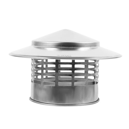 Toyvian Regenhaube für Schornstein Edelstahl Dachlüfterkappe Schützender Kaminhut mit Rundem Design für Optimalen Wetterschutz und Belüftung von Toyvian