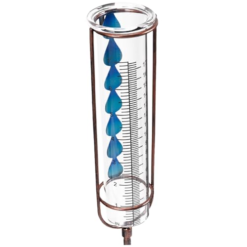 Toyvian Regenmesser Einsatz groß außen Messgerät Rasenflächen im Freien Gartendekor Hinterhof Regenguagen rain Gauge Lawn rain and Snow Gauge Glas Light Brown von Toyvian