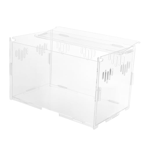 Toyvian Reptilien Aufzuchtbox aus Klarem mit Belüftung Sicherem Verschluss und Ausreichendem für Insekten und Reptilienzucht Atmungsaktives Terrarium von Toyvian