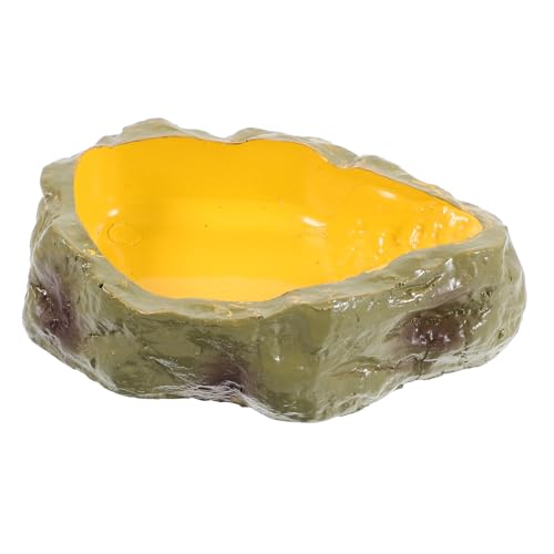 Toyvian Reptilien Trinkschale aus Resin Ausbruchsicher Glatte Oberfläche Leicht zu Reinigen Geeignet für Eidechsen Geckos Schildkröten und Schlangen Futter und Wassernapf Zufällige Farbe von Toyvian