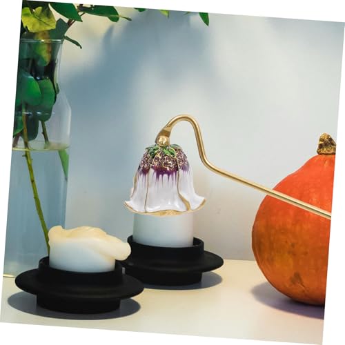 Toyvian Retro Kerzenlöscher mit Strassverzierung Leichtes Sicherer Dochtschutz Domförmiger Löschkopf für Rauchfreies Auslöschen Eleganter Kerzenlöscher für Wohn Esstisch von Toyvian