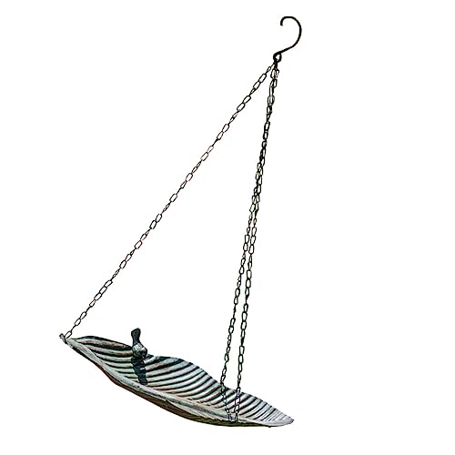 Toyvian Retro Vogel häuschen Kleiner Vogelhäuschen füttern groß Tablett Vogelfütterer hängende Vogelfutterschale Futterspender für Vögel Vogelfutterbehälter Schmiedeeisen von Toyvian