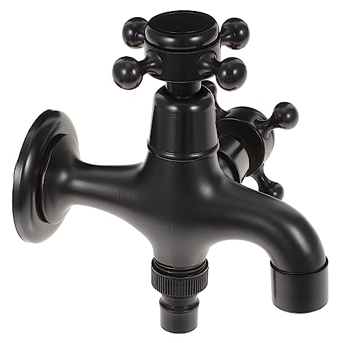 Toyvian Retro-wasserhahn Wasserhahn Im Freien Waschmaschine Tap Badezimmer -zapfhähne Messing Schwarz von Toyvian