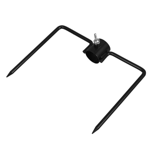 Toyvian Robuster Prong Eisen Erdspieß Stangenhalter Wetterfester Outdoor Erdanker für Fahnen Sonnenschirme Gartenleuchten Multifunktionaler Stützfuß mit Dekorativem Schäferhaken Design von Toyvian