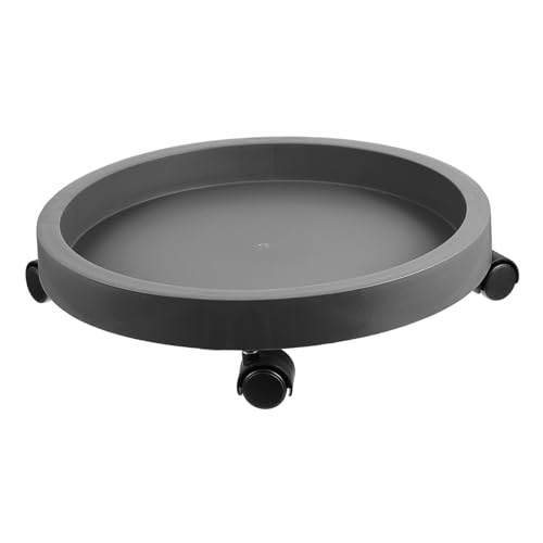 Toyvian Rollbarer Blumenständer mit Stabilem Runder Pflanztopf Untersetzer mit Vier Drehbaren Universalrollen Belastbar und Praktisch für Innen und Außenbereich Mittelgroß Dunkelgrau von Toyvian
