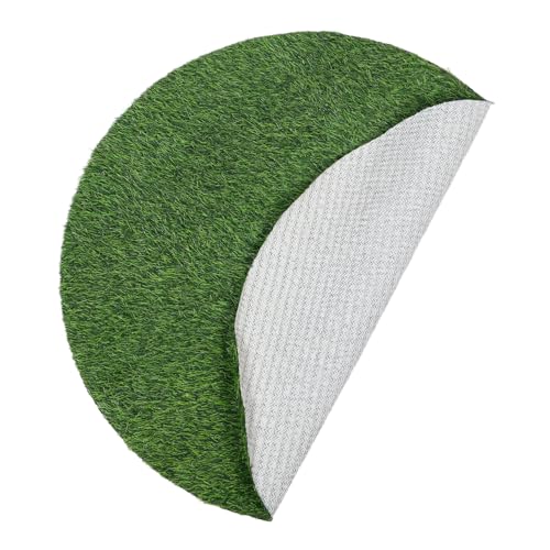 Toyvian Runde Künstliche Grasmatte Wetterfeste rutschfeste Outdoor Deko für Schächte Realistische Synthetische Rasenteppich Vielseitig für Tischläufer Party und Bastelbedarf von Toyvian