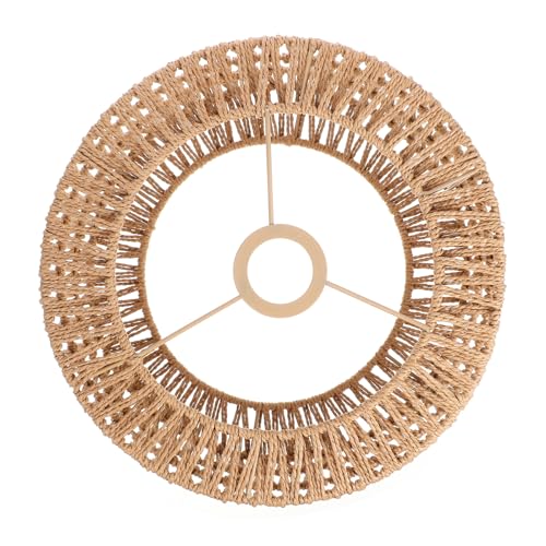 Toyvian Rustikaler Handgewebter Lampenschirm aus Natürlichem Gras-seil Großer Lampenschirm Ersatz für Hängeleuchte Leichter und Einfach zu Installierender Deckenlampen-schirm für von Toyvian