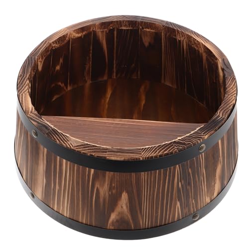 Toyvian Rustikales Wandmontiertes Weinregal aus Whiskeyfass Holz Vielseitiges Bar Flaschen Display für Whiskey Weinflaschen Einfach zu Installierendes Vintage Regal für Haus Bar deko von Toyvian