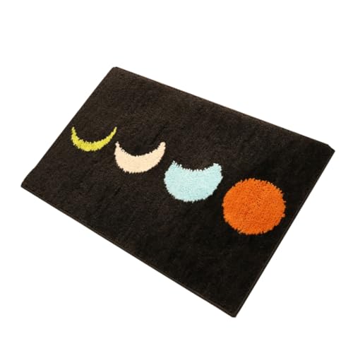 Toyvian Rutschfester Wasserabsorbierender Badezimmerteppich aus Polyester Weiche Saugfähige Badematte Waschbarer Badvorleger für Eingang Flur und Zimmer Dunkelgrau von Toyvian