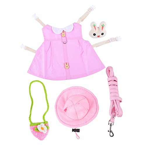Toyvian Satz Haustierkleidungsset Bunny Vest -Geschirr Kaninchen Kostüm Haustier Coole Haustierkaninchenkleidung Outfits Hase Weste Kaninchen verkleiden Sich Haustieranzug Plüsch Rosa von Toyvian