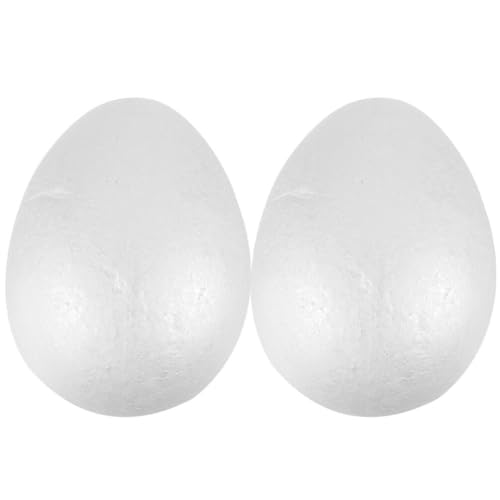 Toyvian Schaumeier 2 Stück Weiße Glatte Bastelschaumeier Natürlicher Eierschaum Handgefertigte Eierkugel Zum Bemalen Ostern Basteldekoration von Toyvian