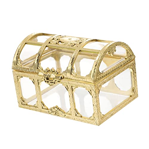 Toyvian Schmuckschachtel Preise Sammlerstücke Durchsichtig Pool-Ornament Geschenkmünzen Damentruhe Transparent Mini- | Xxcm Spielzeug Zubehör Truhe Metall Mit Schloss Verlobungsring Halter von Toyvian