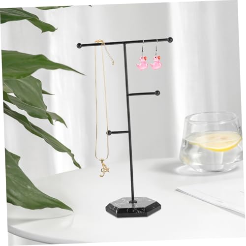 Toyvian Schmuckständer mit Stabilem Sockel Vielseitiger Schmuckhalter für Halsketten Armbänder Ohrringe Eleganter Organizer in Schwarz für Tisch Büro Geschenk zu Besonderen Anlässen von Toyvian