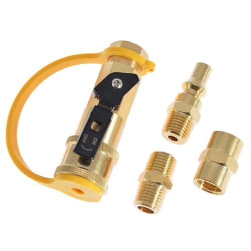 Toyvian Schnellanschluss Adapter aus Messing und Abs Sicherheits Absperrventil Robustes Grill und Camping Schlauchverbindungsstück für Wohnmobil und Gasgrill Toyvian Schnellanschluss Adapter aus Messing und Abs Sicherheits Absperrventil Robustes Grill und Camping Schlauchverbindungsstück für Wohnmobil und Gasgrill von Toyvian
