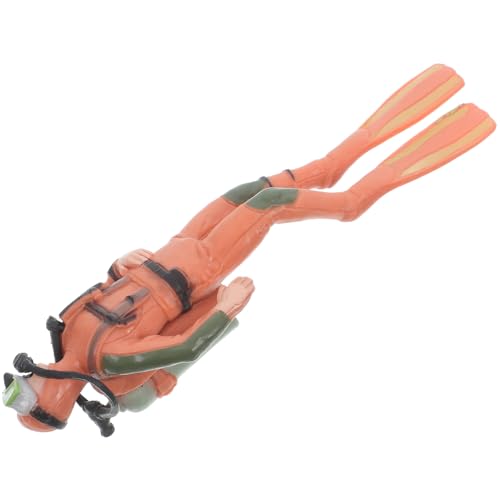 Toyvian Schwimmender Taucher Aquarium Dekofigur Kunststoff Orange Naturnahe Schwimmende Taucherfigur Aquarium Ornament Sicher für Fische Einfache Installation von Toyvian