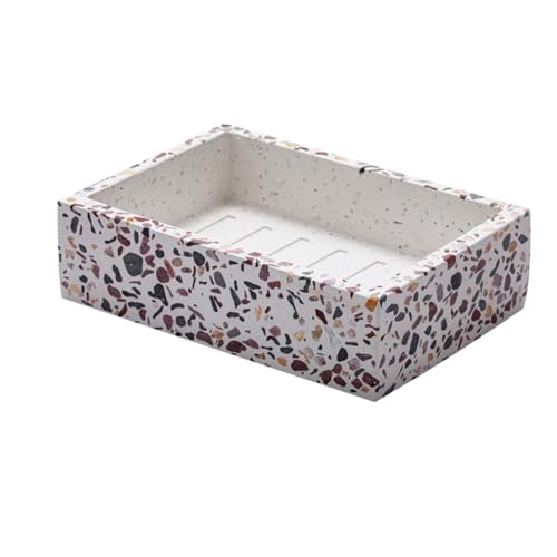 Toyvian Seifenhalter Badezimmer Resin Imitation Terrazzo Design Abfluss Seifenschale mit Rillen für Schnelles Trocknen und Längere Haltbarkeit Dekorativer Seifenhalter für Dusche Toyvian Seifenhalter Badezimmer Resin Imitation Terrazzo Design Abfluss Seifenschale mit Rillen für Schnelles Trocknen und Längere Haltbarkeit Dekorativer Seifenhalter für Dusche von Toyvian
