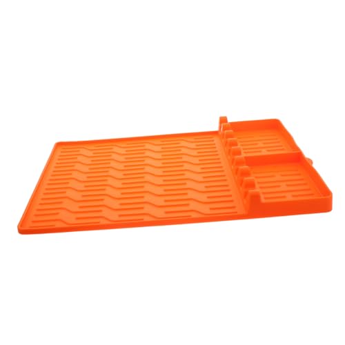 Toyvian Silikon Backgeschirr Werkzeugmatte Grillspatelhalter Silikon Bratpfannen Werkzeugmatte Silikon Tischset Utensilienhalter Silikon Löffelhalter Backmatte Seitenablagematte von Toyvian
